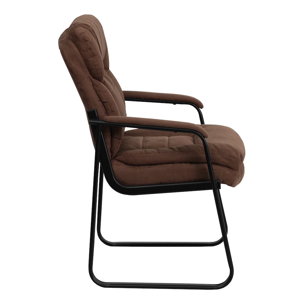 Brown Microfiber Executive Side Reception Chair. Picture 9