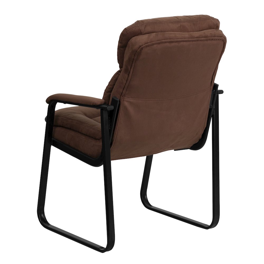 Brown Microfiber Executive Side Reception Chair. Picture 7