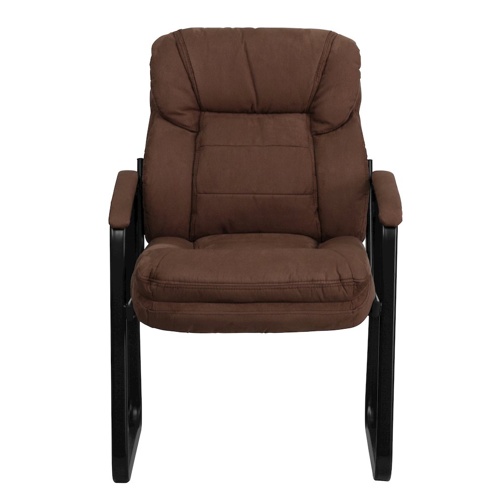 Brown Microfiber Executive Side Reception Chair. Picture 10
