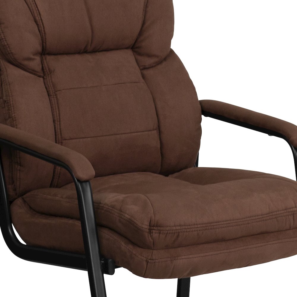 Brown Microfiber Executive Side Reception Chair. Picture 8
