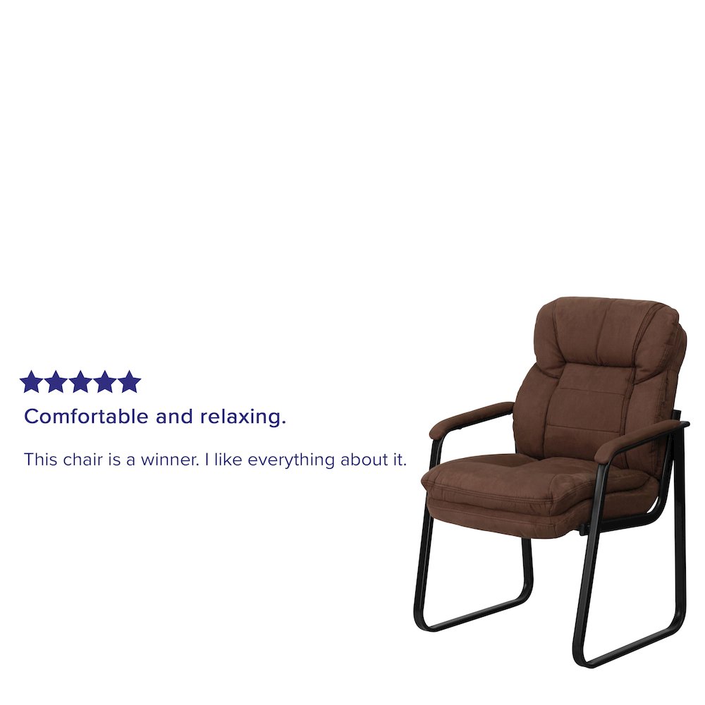Brown Microfiber Executive Side Reception Chair. Picture 4
