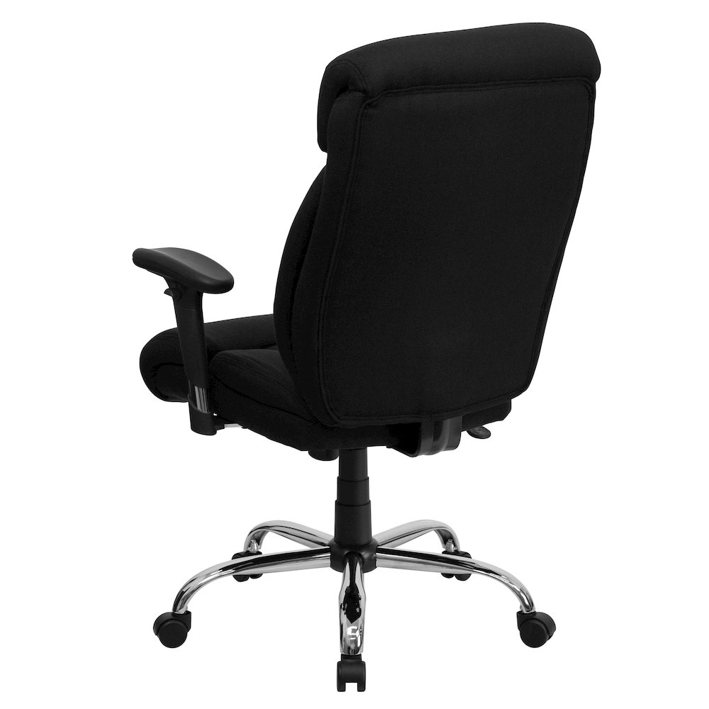 400 lb. Rated Black Fabric Executive Office Chair with Full Headrest and Arms. Picture 2