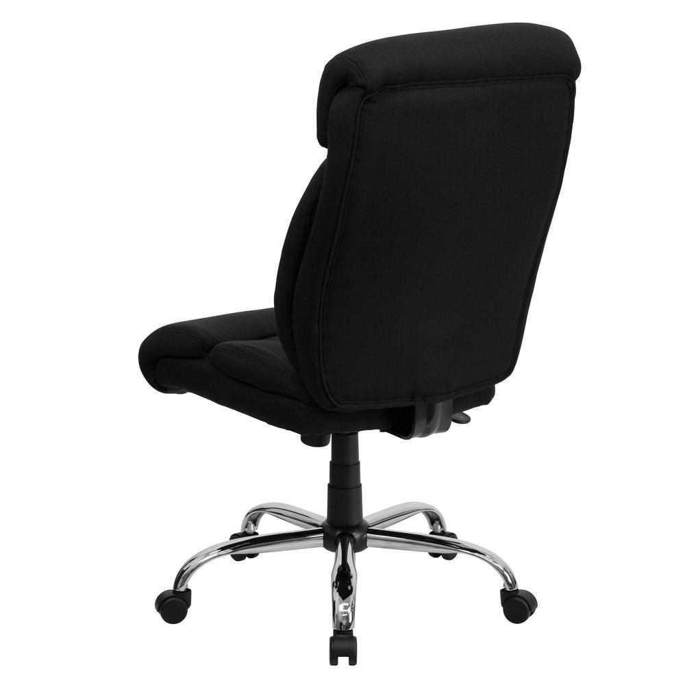 Big & Tall 400 lb. Rated High Back Black Fabric Executive Ergonomic Office Chair with Full Headrest and Chrome Base. Picture 3