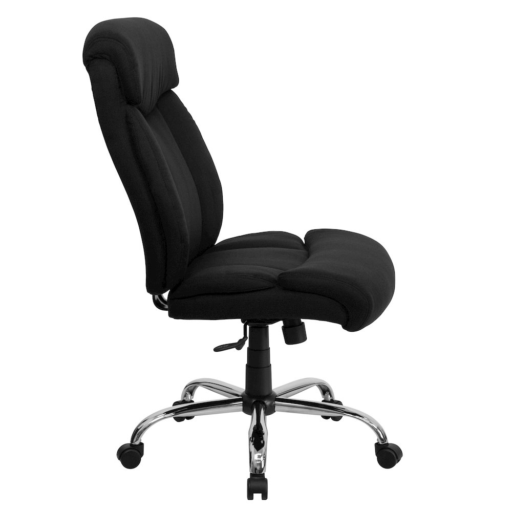 Big & Tall 400 lb. Rated Black Fabric Executive Office Chair and Chrome Base. Picture 9