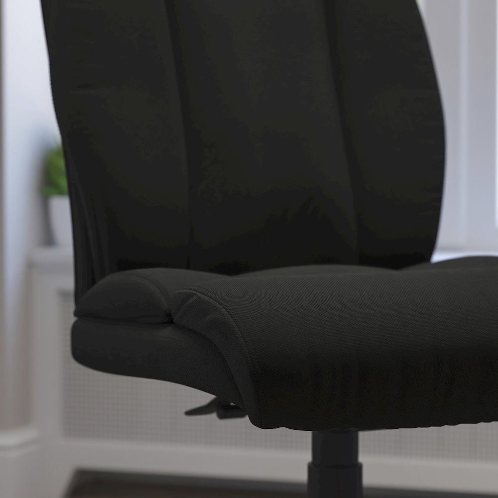 Big & Tall 400 lb. Rated Black Fabric Executive Office Chair and Chrome Base. Picture 6