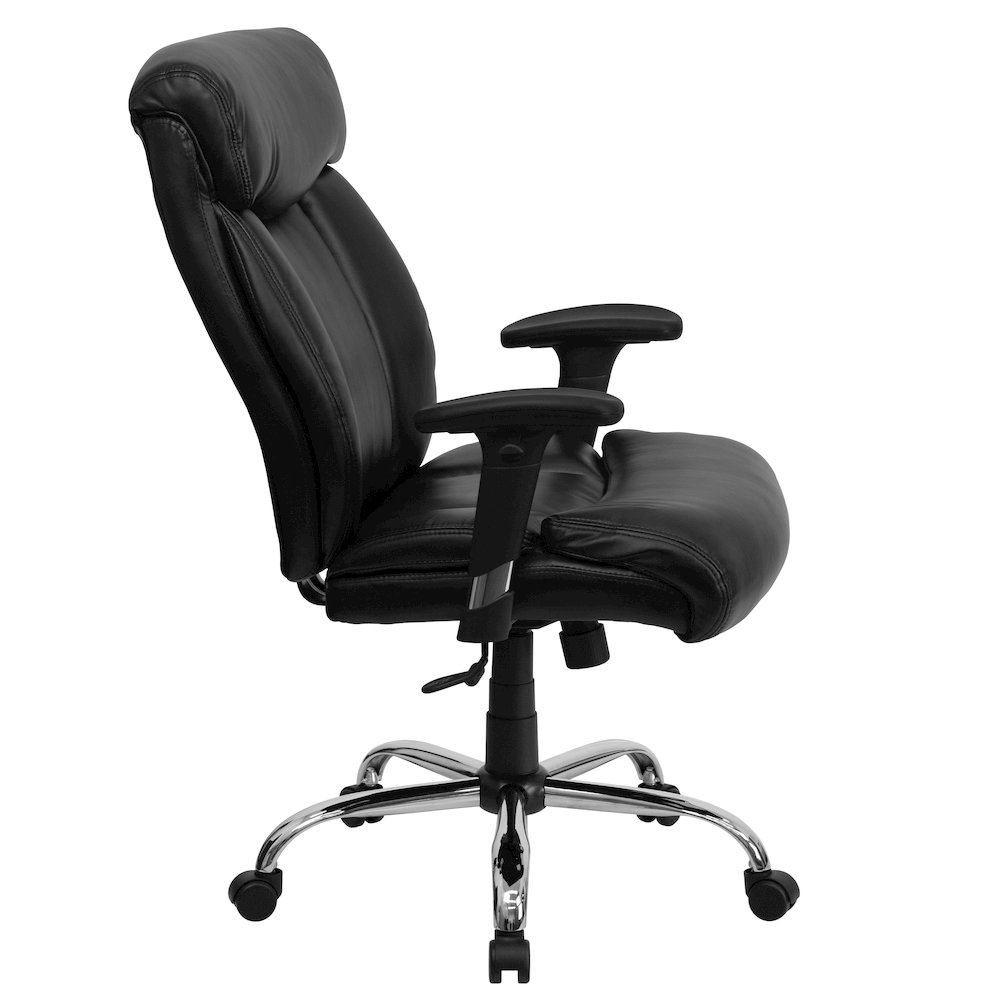Big & Tall 400 lb. Rated Black Executive Office Chair with Full Headrest & Arms. Picture 4