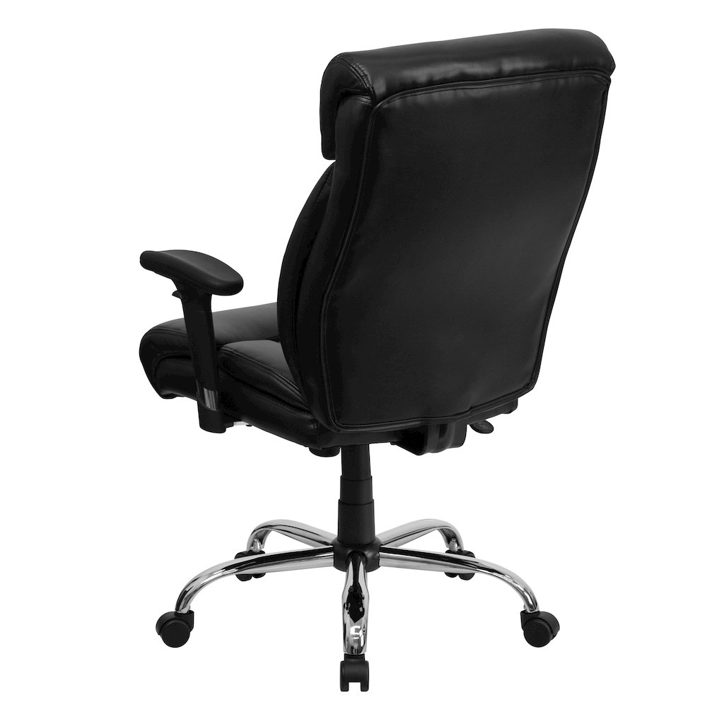 Big & Tall 400 lb. Rated Black Executive Office Chair with Full Headrest & Arms. Picture 3
