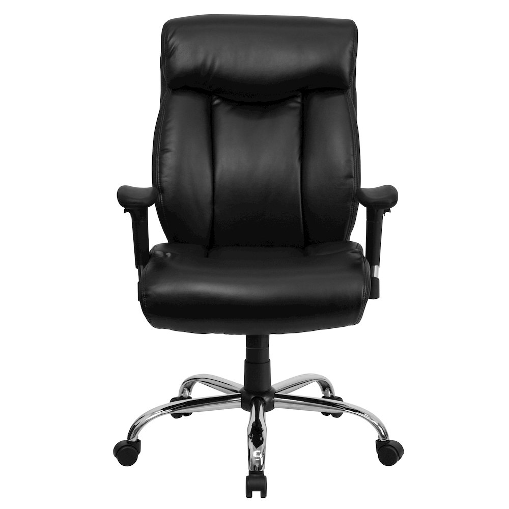 Big & Tall 400 lb. Rated Black Executive Office Chair with Full Headrest & Arms. Picture 5