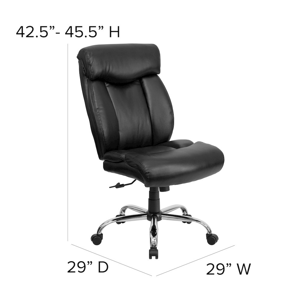 Big & Tall 400 lb. Rated Black Executive Office Chair with Full Headrest. Picture 7