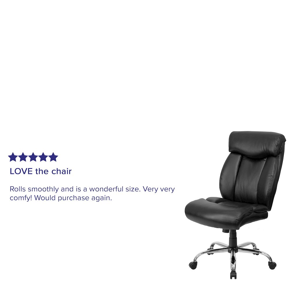 Big & Tall 400 lb. Rated Black Executive Office Chair with Full Headrest. Picture 5