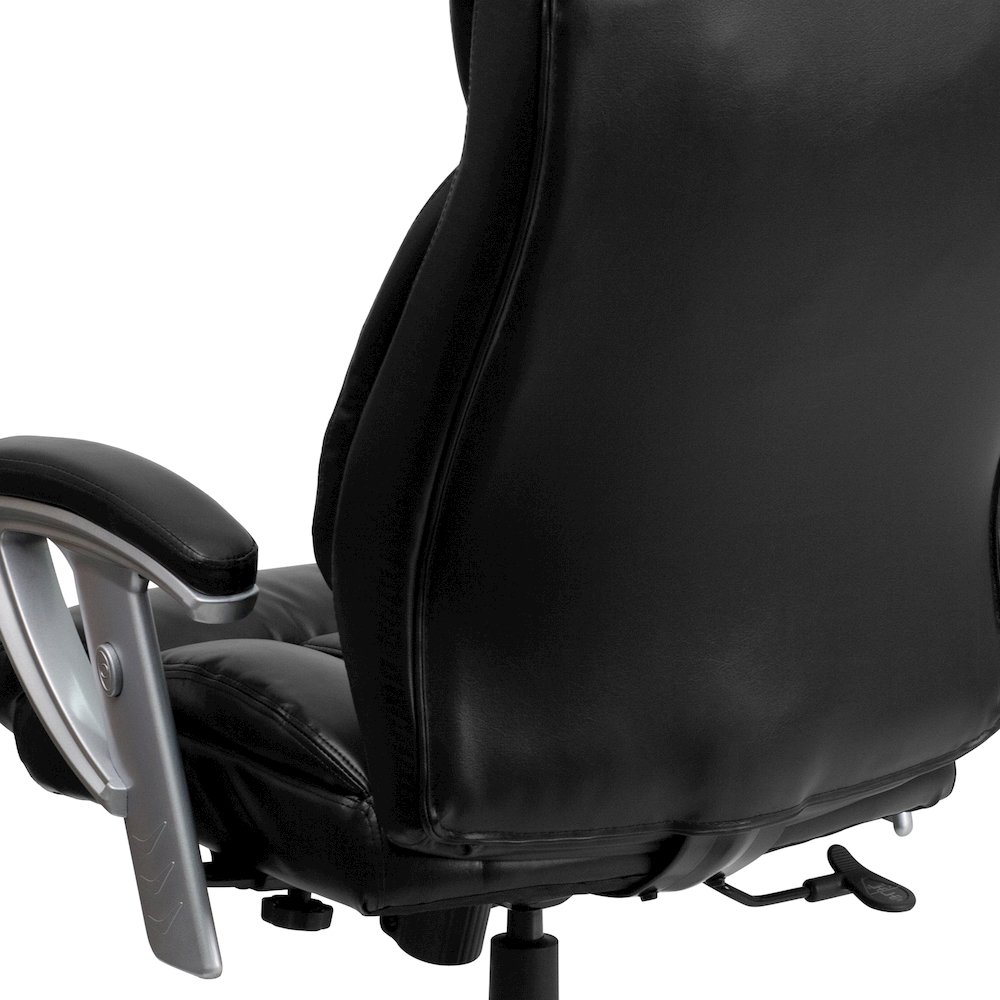 400 lb. Rated Black Executive Office Chair with Silver Adjustable Arms. Picture 11