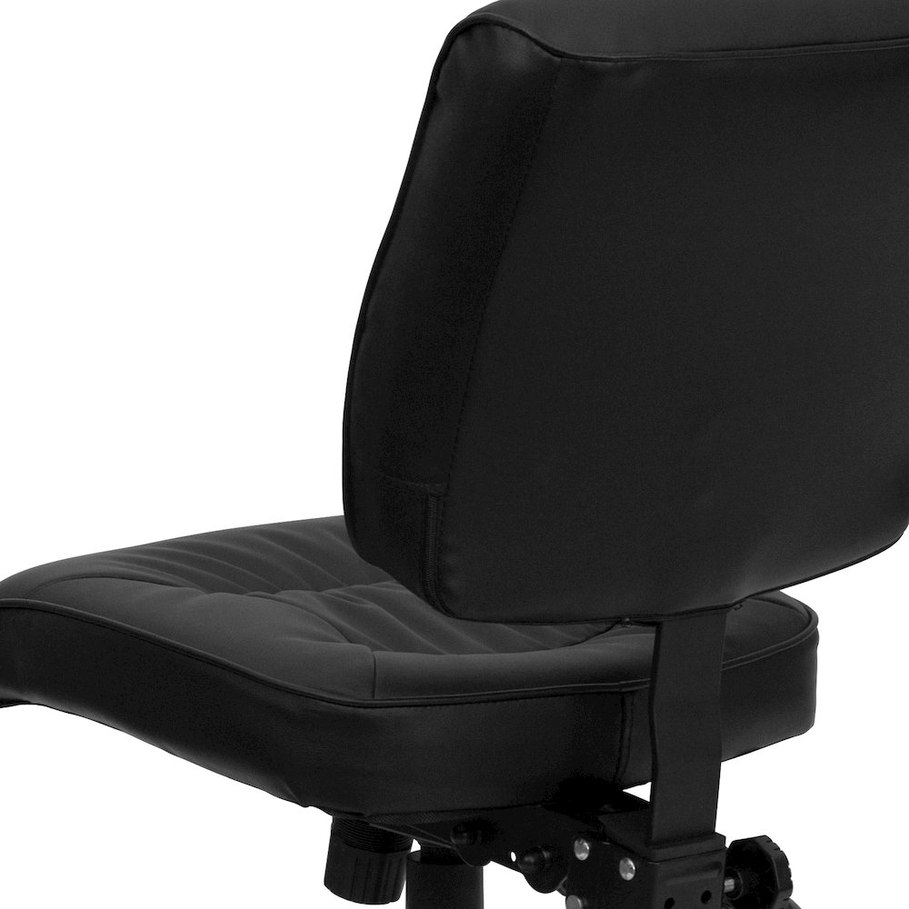 Mid-Back Black LeatherSoft Multifunction Swivel Ergonomic Task Office Chair. Picture 11