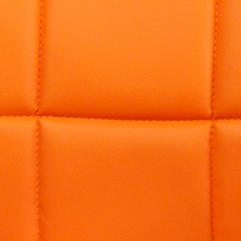 Mid-Back Orange Quilted Vinyl Swivel Task Office Chair with Arms. Picture 13