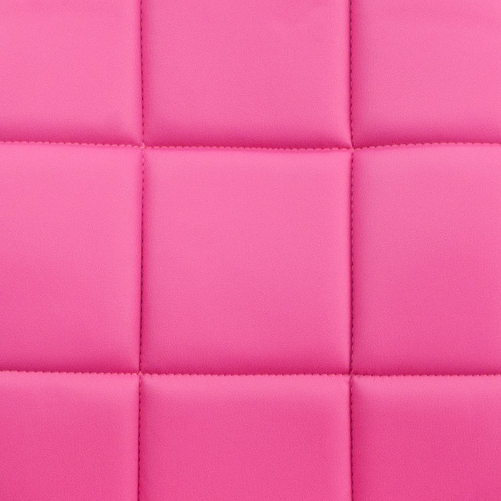 Mid-Back Pink Quilted Vinyl Swivel Task Office Chair with Arms. Picture 13