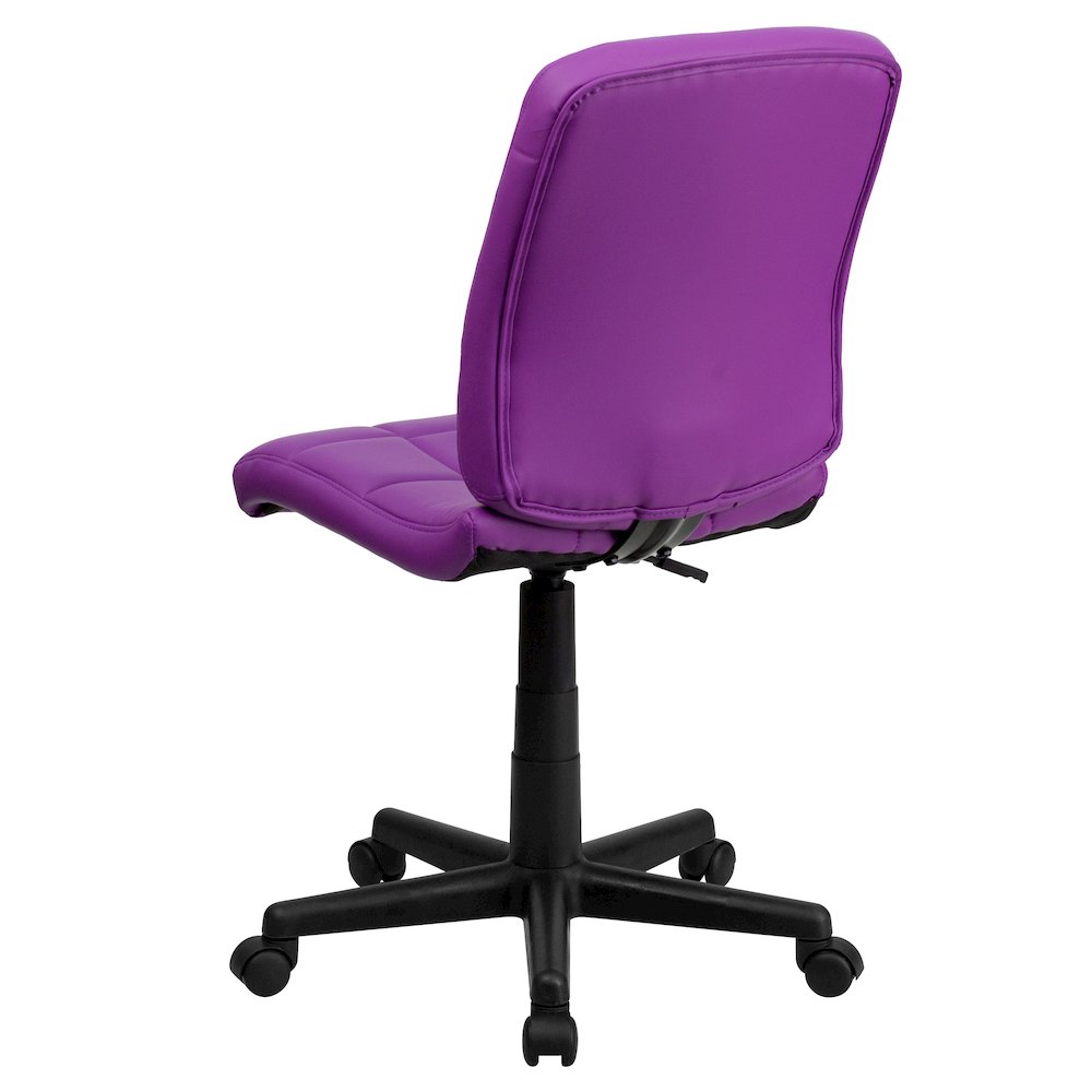 Mid-Back Purple Quilted Vinyl Swivel Task Office Chair. Picture 4