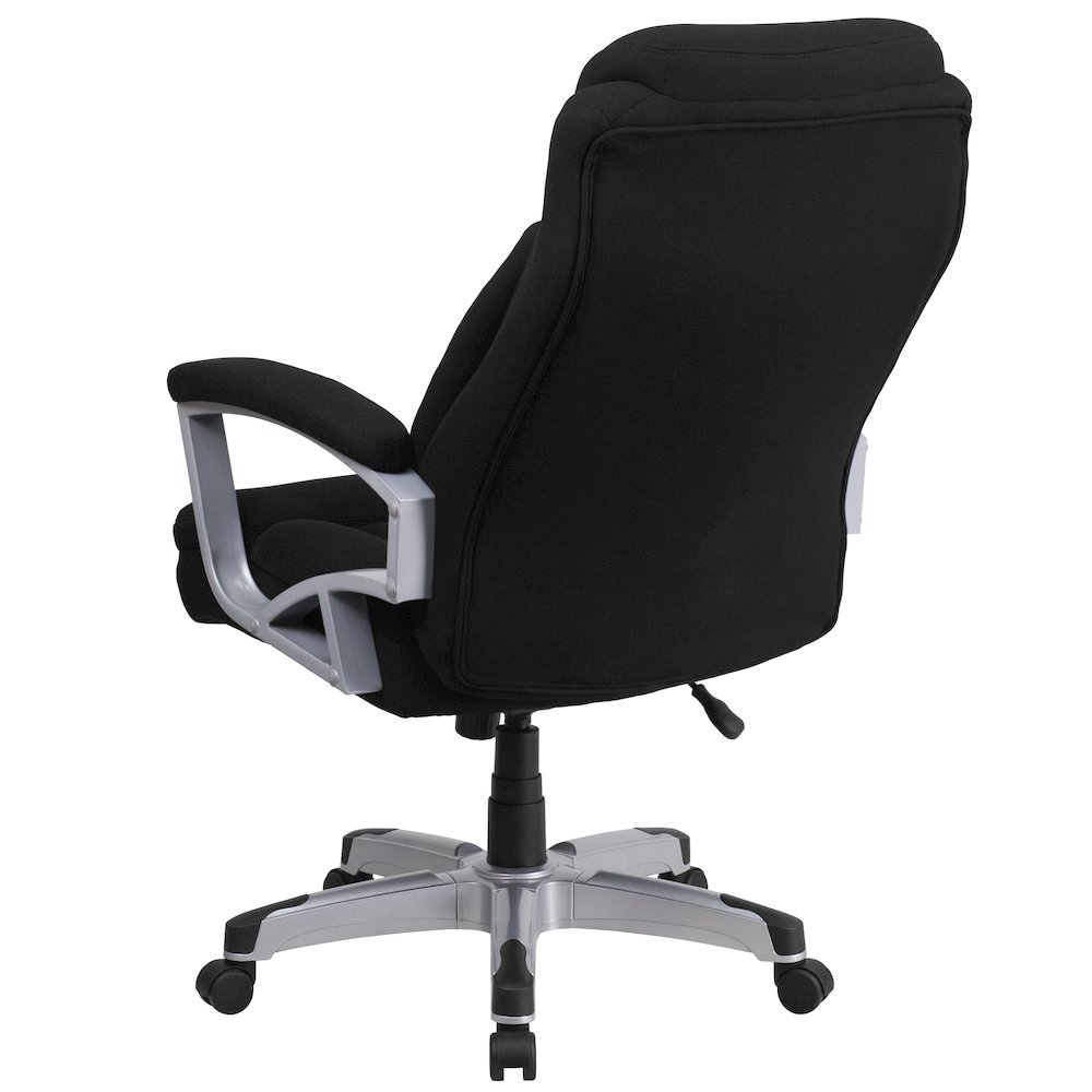 Big & Tall 500 lb. Rated Black Fabric Executive Swivel Office Chair with Arms. Picture 8