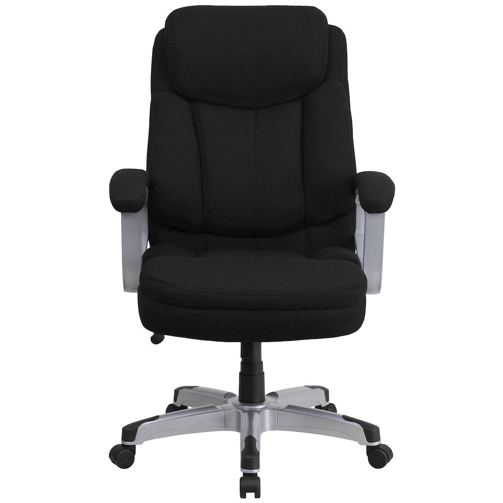 Big & Tall 500 lb. Rated Black Fabric Executive Swivel Office Chair with Arms. Picture 11