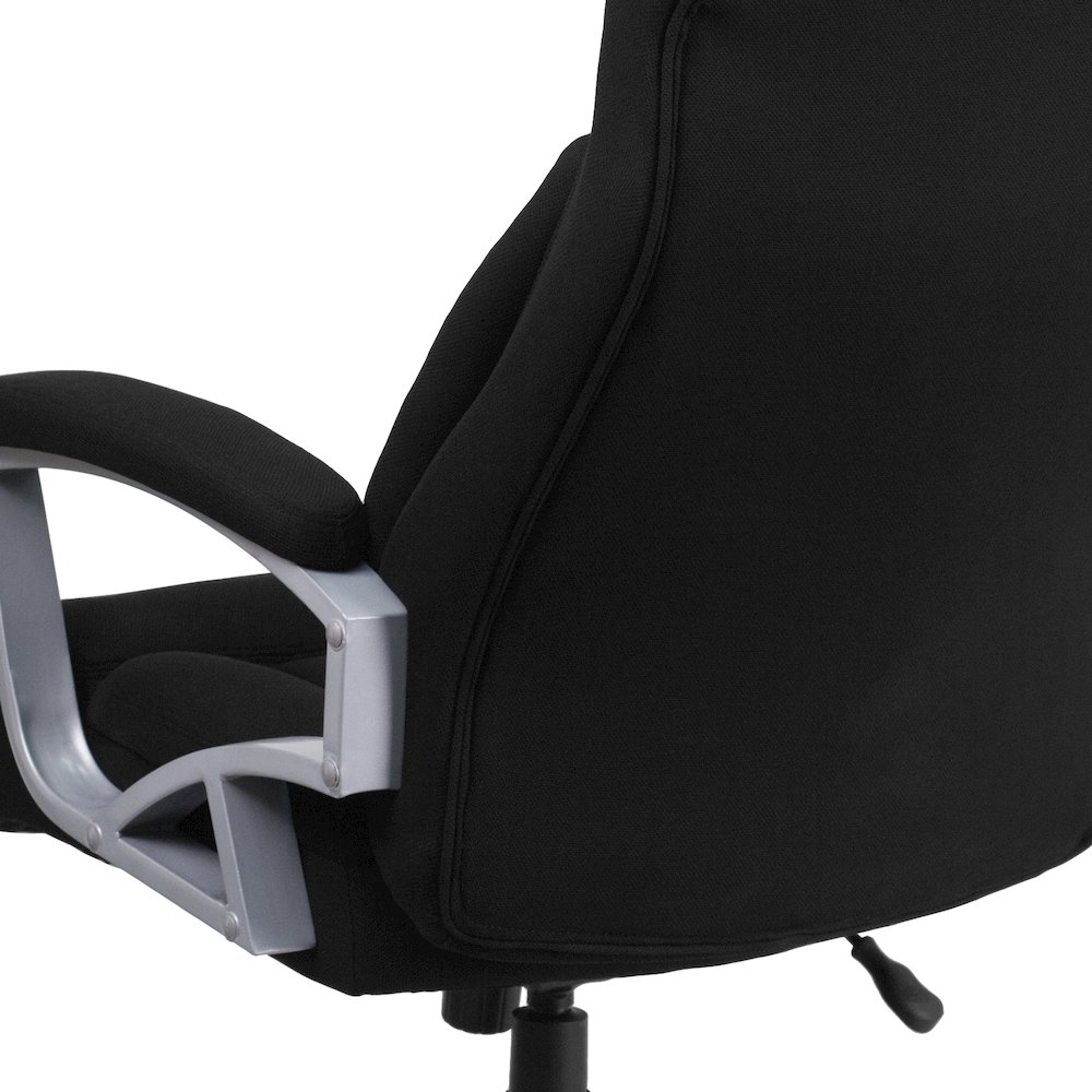 Big & Tall 500 lb. Rated Black Fabric Executive Swivel Office Chair with Arms. Picture 12