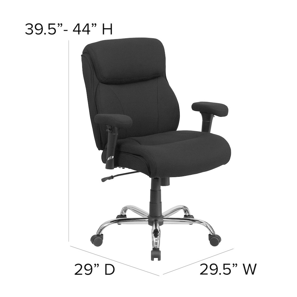 400 lb. Rated Black Fabric Task Office Chair with Line Stitching. Picture 6