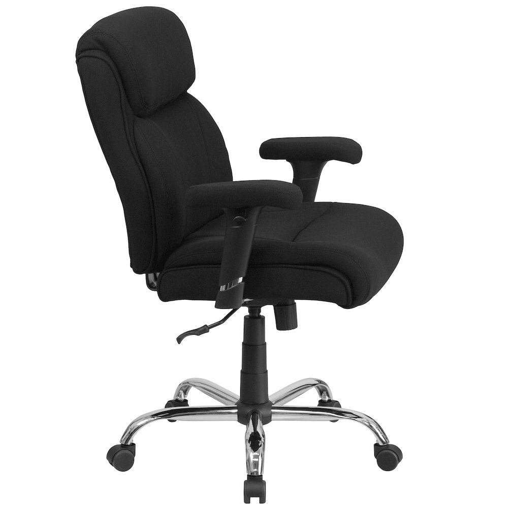 400 lb. Rated Black Fabric Task Office Chair with Line Stitching. Picture 9