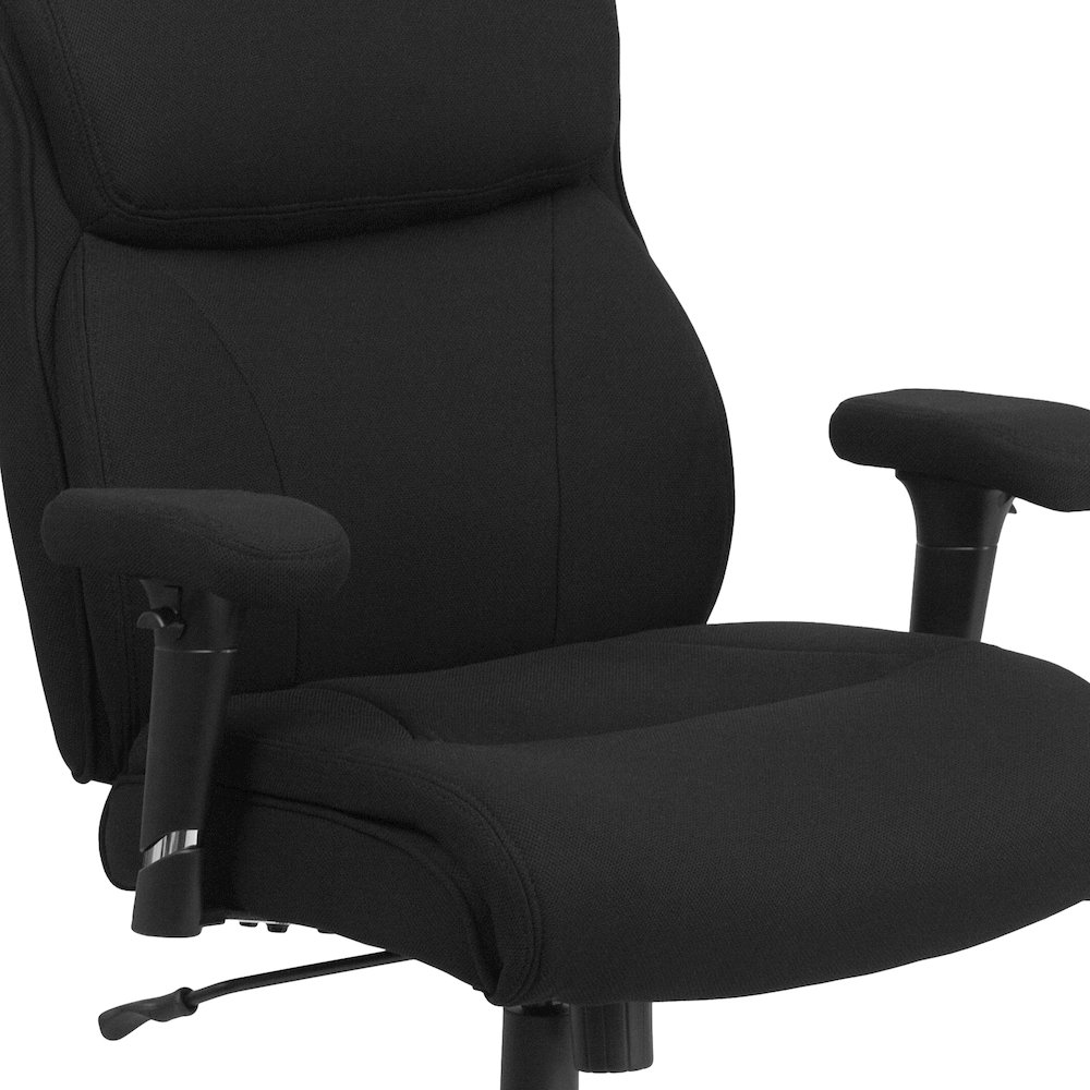 400 lb. Rated Black Fabric Task Office Chair with Line Stitching. Picture 8
