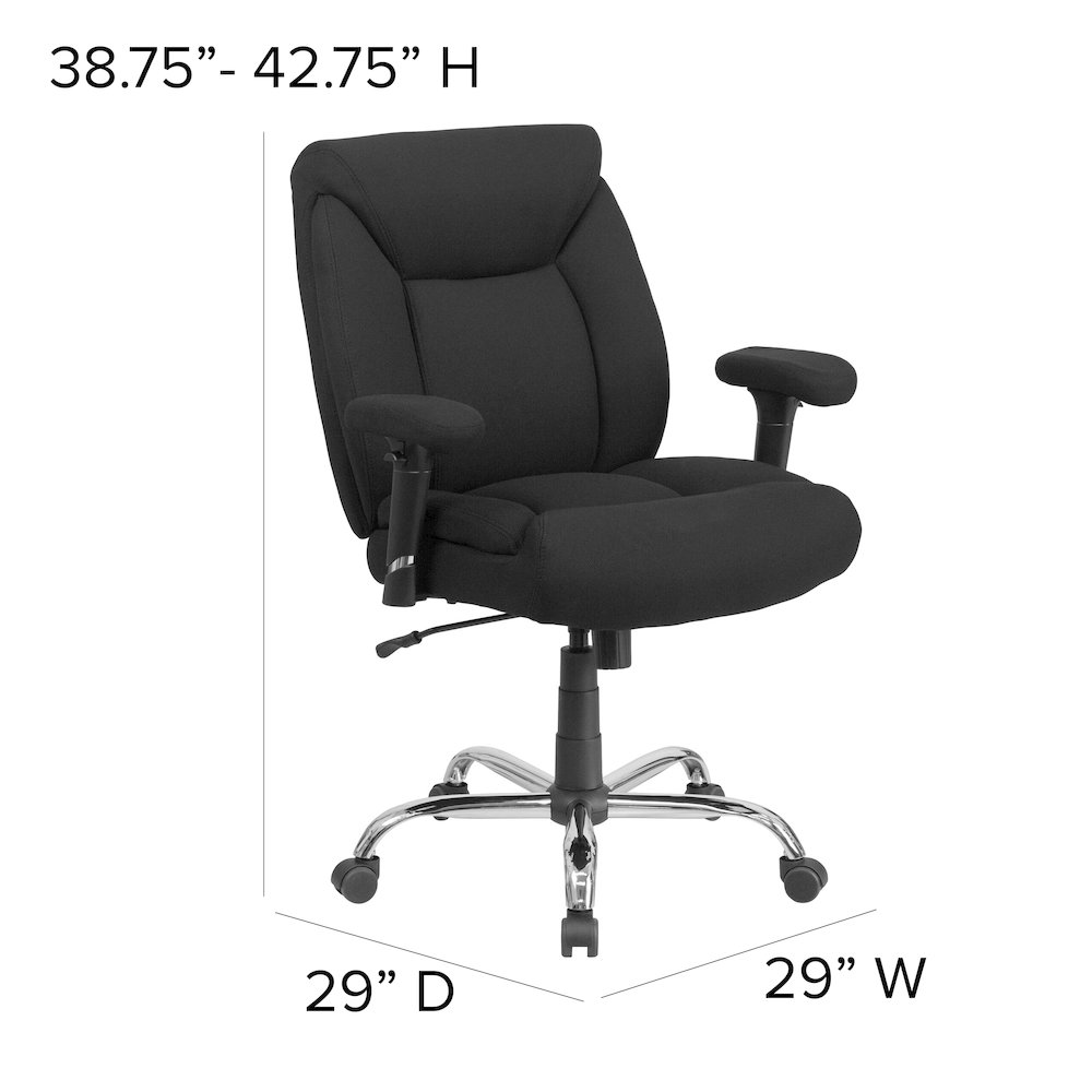 400 lb. Rated Black Fabric Deep Tufted Swivel Task Office Chair. Picture 7