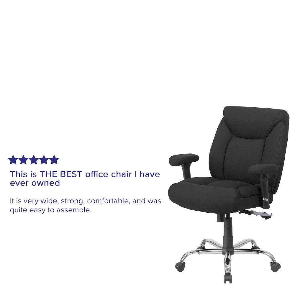 400 lb. Rated Black Fabric Deep Tufted Swivel Task Office Chair. Picture 5