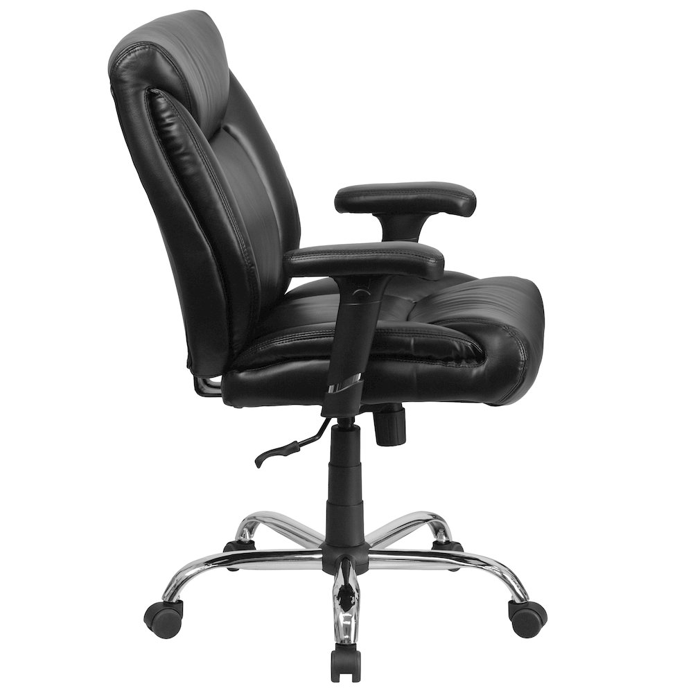 400 lb. Rated Black Deep Tufted Task Office Chair with Adjustable Arms. Picture 9