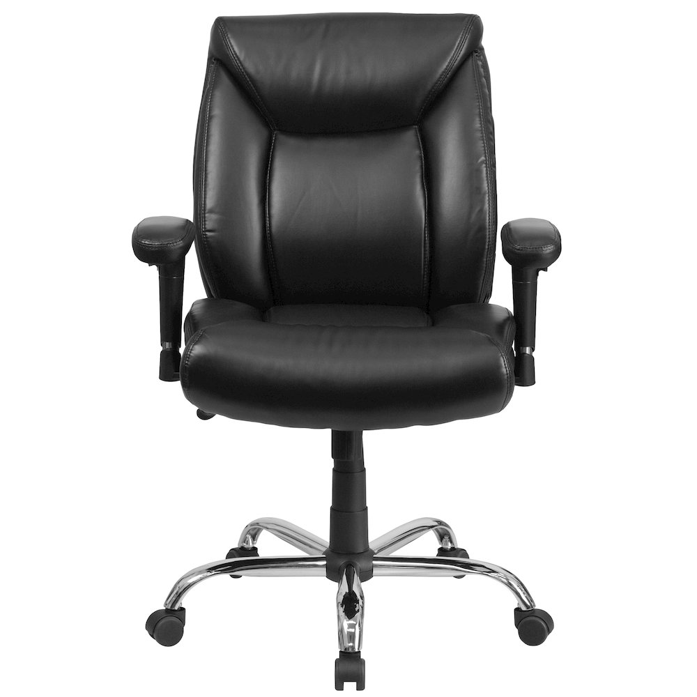 400 lb. Rated Black Deep Tufted Task Office Chair with Adjustable Arms. Picture 10