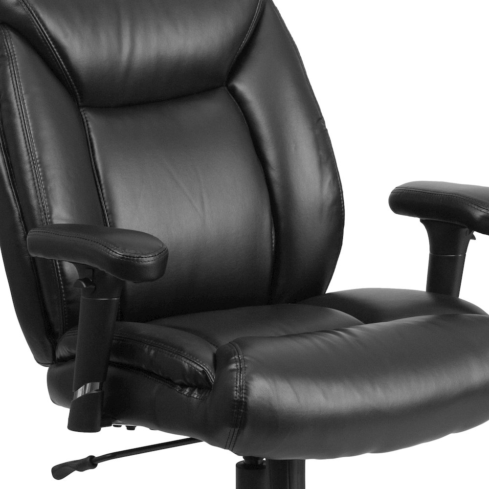400 lb. Rated Black Deep Tufted Task Office Chair with Adjustable Arms. Picture 8
