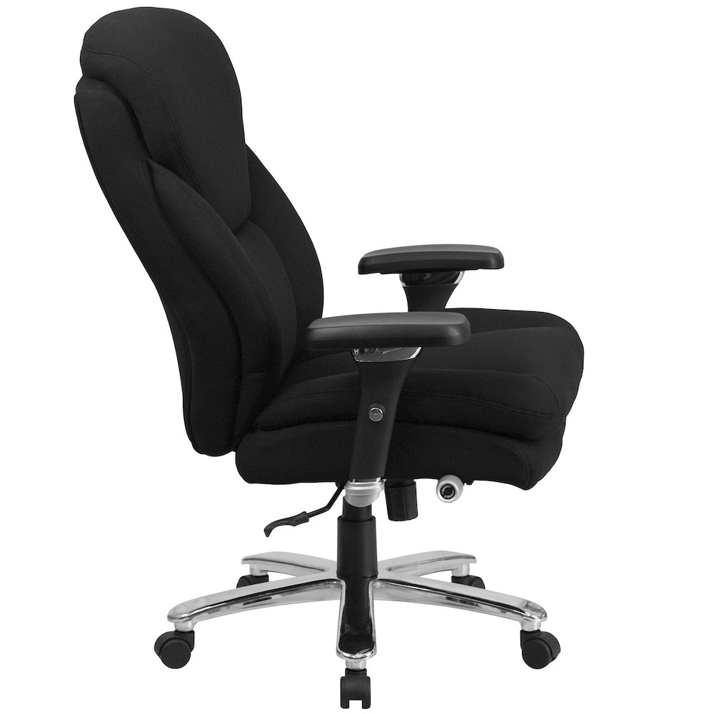 24/7 Intensive Use 400 lb. Rated Black Fabric Executive Office Chair. Picture 10