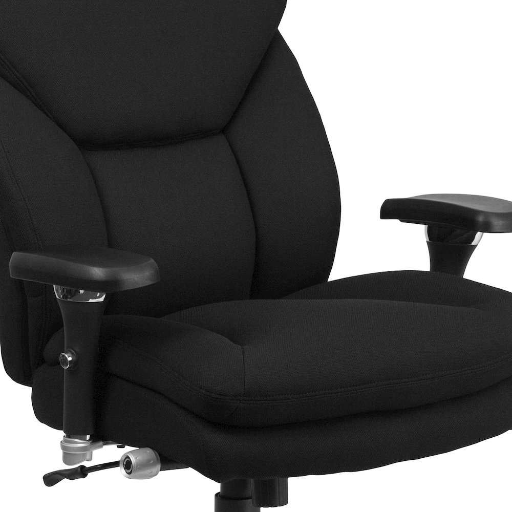 24/7 Intensive Use 400 lb. Rated Black Fabric Executive Office Chair. Picture 9
