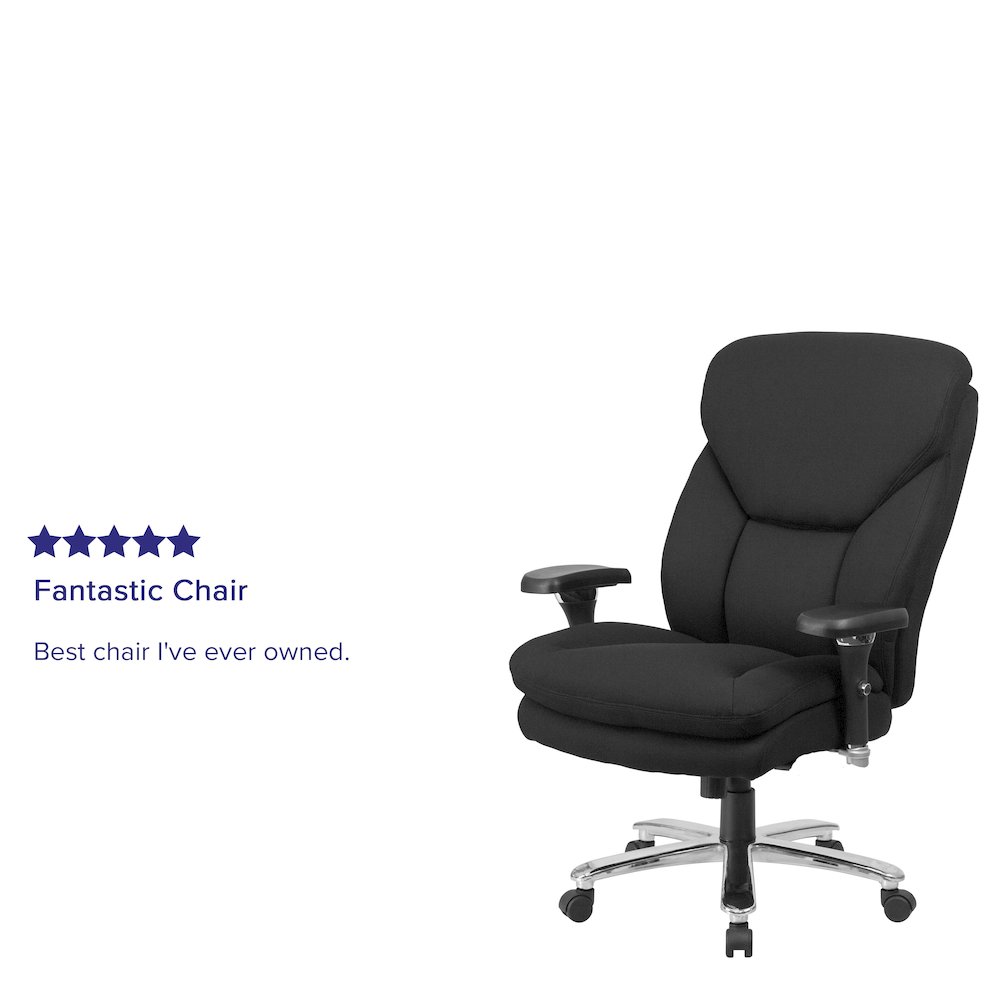 24/7 Intensive Use 400 lb. Rated Black Fabric Executive Office Chair. Picture 5