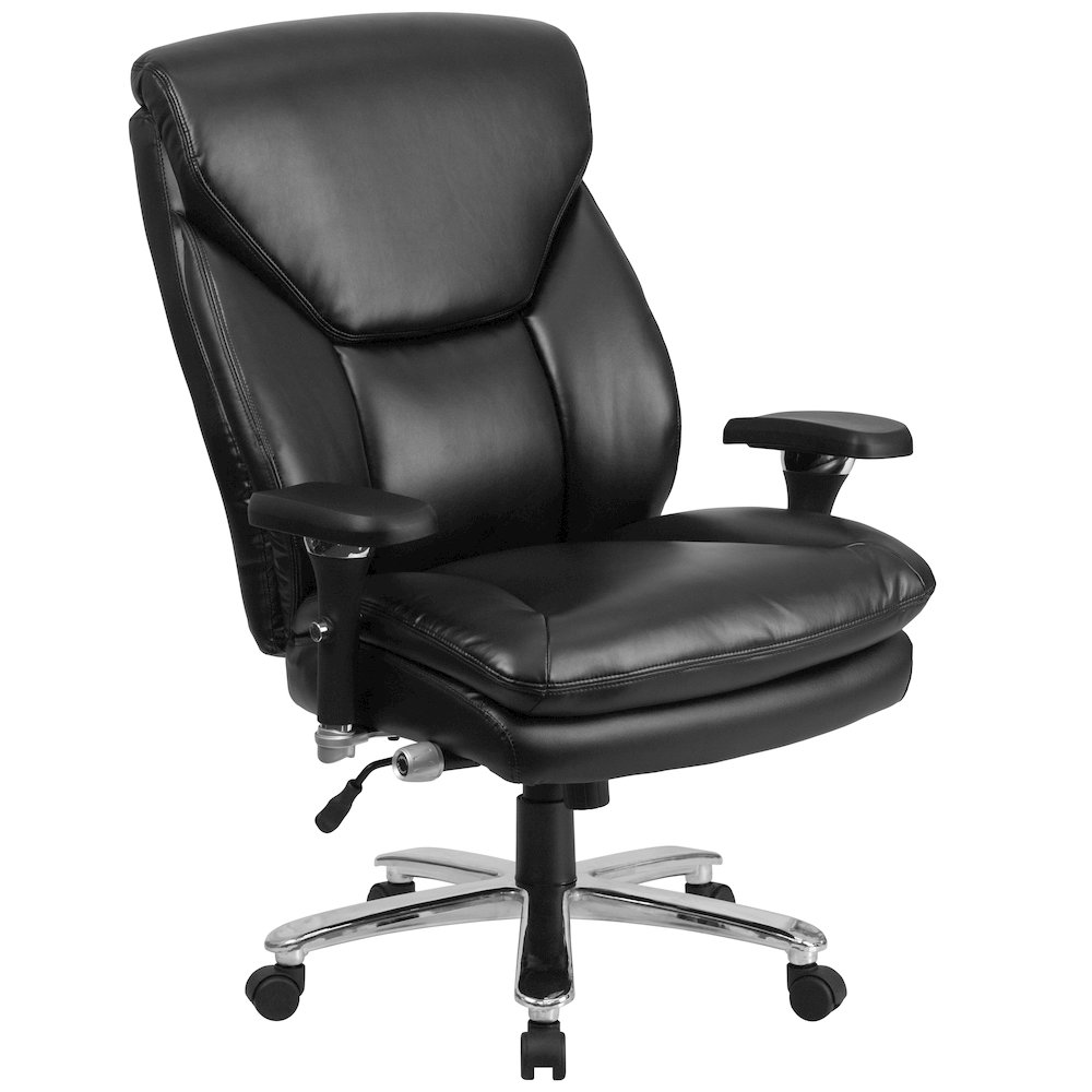 24/7 Intensive Use Big & Tall 400 lb. Rated Black Office Chair with Lumbar Knob. Picture 1