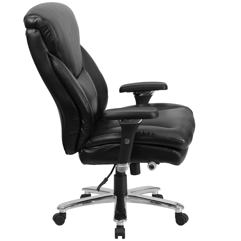 24/7 Intensive Use Big & Tall 400 lb. Rated Black Office Chair with Lumbar Knob. Picture 9