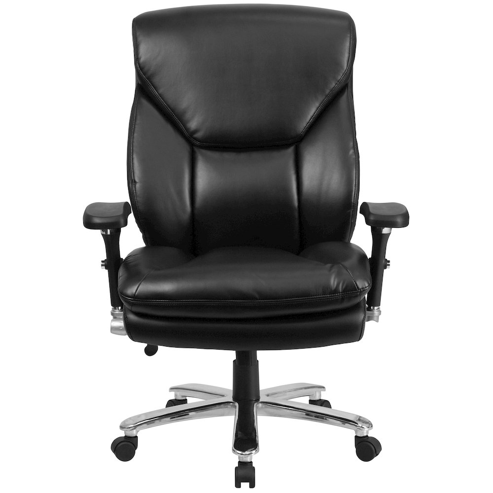 24/7 Intensive Use Big & Tall 400 lb. Rated Black Office Chair with Lumbar Knob. Picture 10