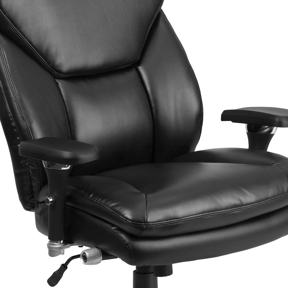 24/7 Intensive Use Big & Tall 400 lb. Rated Black Office Chair with Lumbar Knob. Picture 8