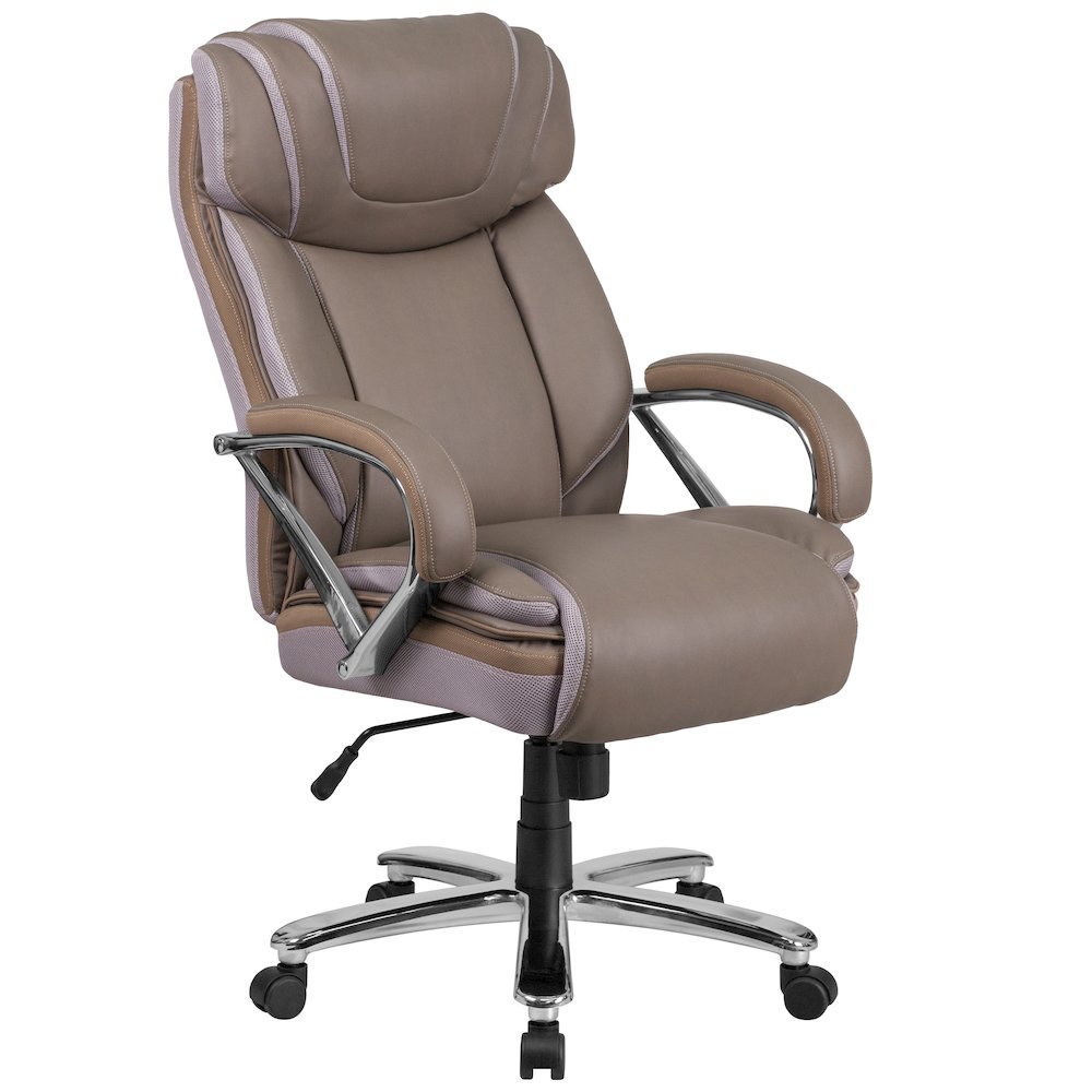 500 lb. Rated Taupe Executive Swivel Office Chair with Extra Wide Seat. Picture 1