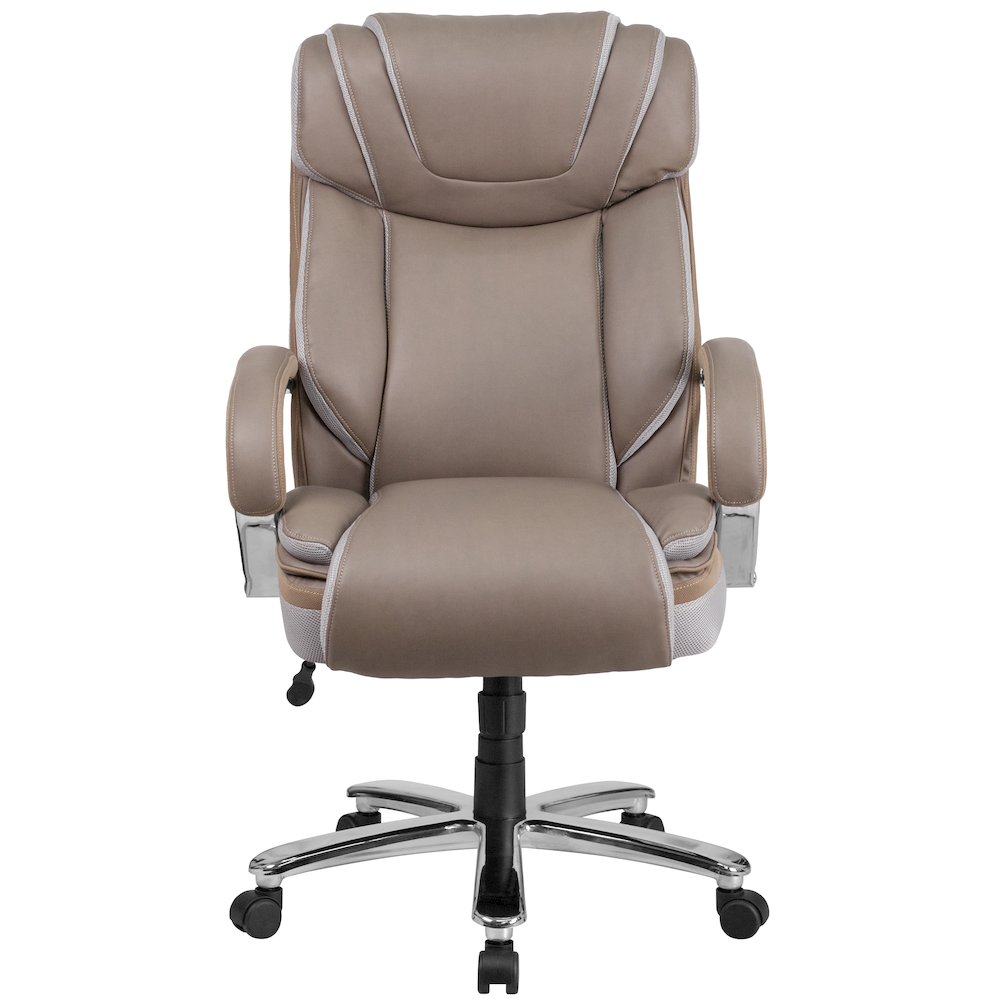 500 lb. Rated Taupe Executive Swivel Office Chair with Extra Wide Seat. Picture 11