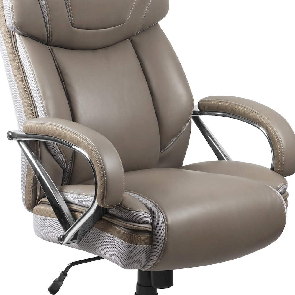 500 lb. Rated Taupe Executive Swivel Office Chair with Extra Wide Seat. Picture 9