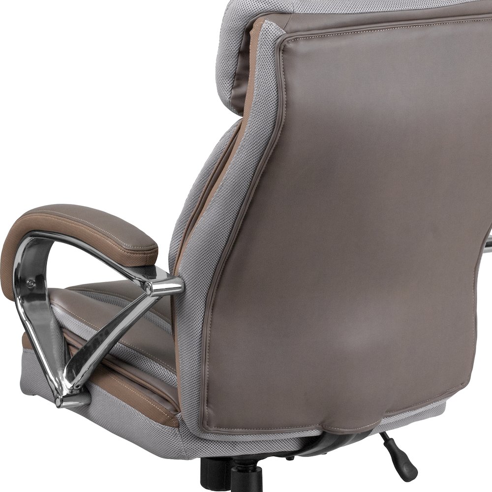 500 lb. Rated Taupe Executive Swivel Office Chair with Extra Wide Seat. Picture 12