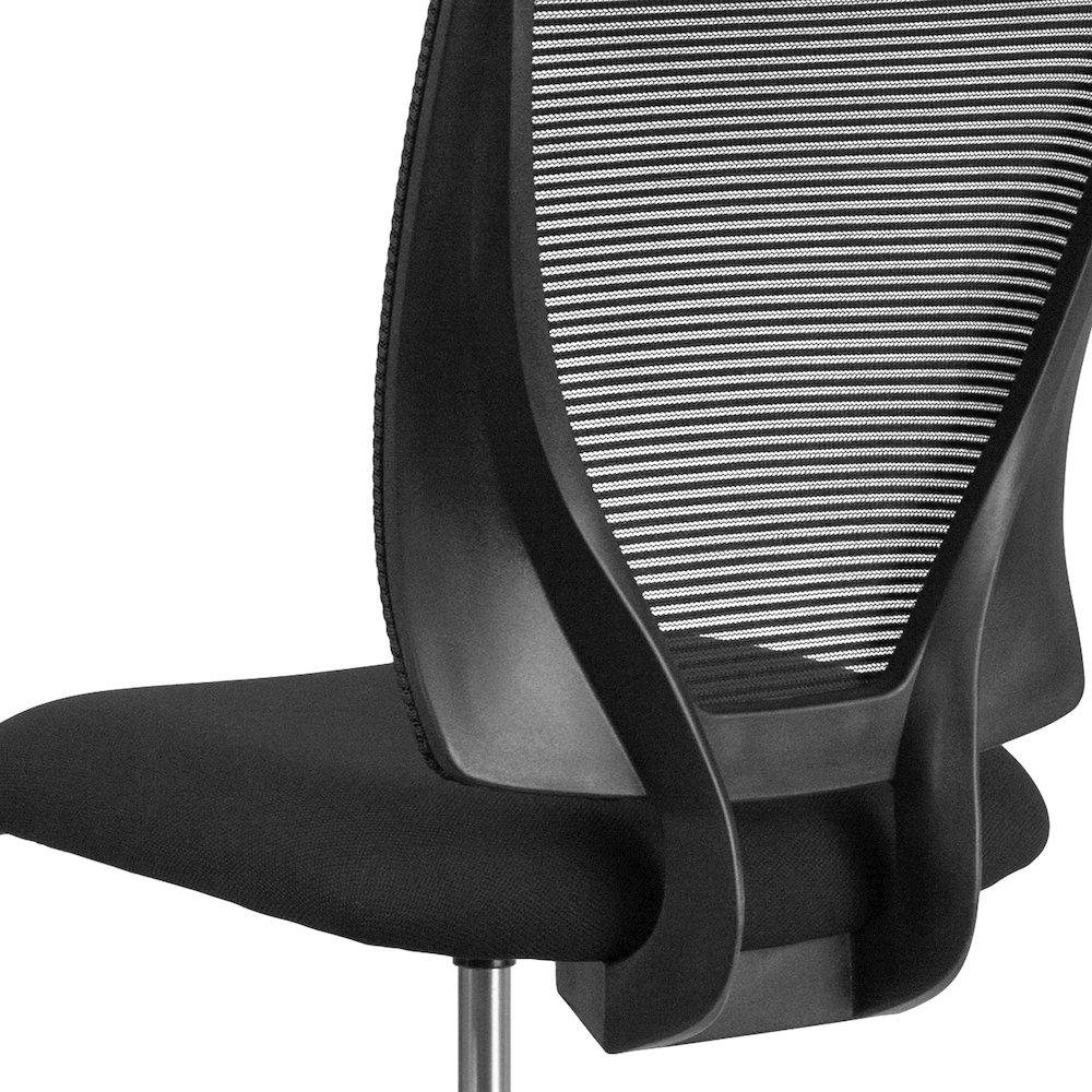Mid-Back Mesh Drafting Chair with Black Fabric Seat and Adjustable Foot Ring. Picture 8