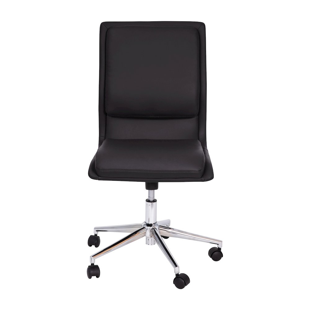 Mid-Back Armless Swivel Task Office Chair with and Adjustable Chrome Base, Black. Picture 11