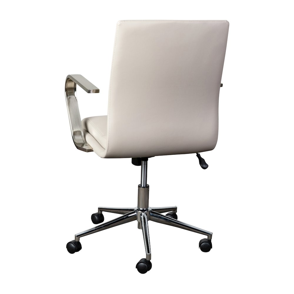 Mid-Back Executive Office Chair with Brushed Chrome Base and Arms, Taupe. Picture 8