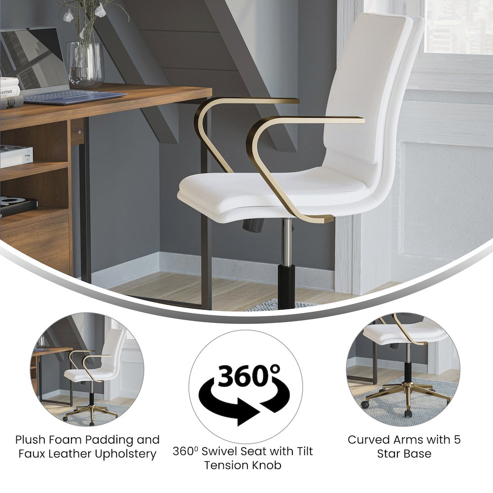 Modern Elevated Mid-Back Executive Office Chair. Picture 4