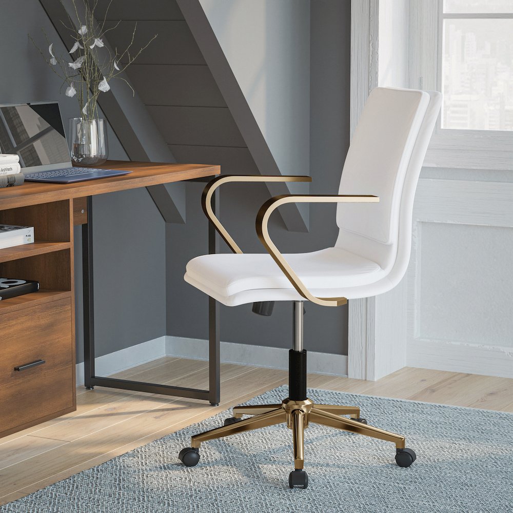 Modern Elevated Mid-Back Executive Office Chair. Picture 2