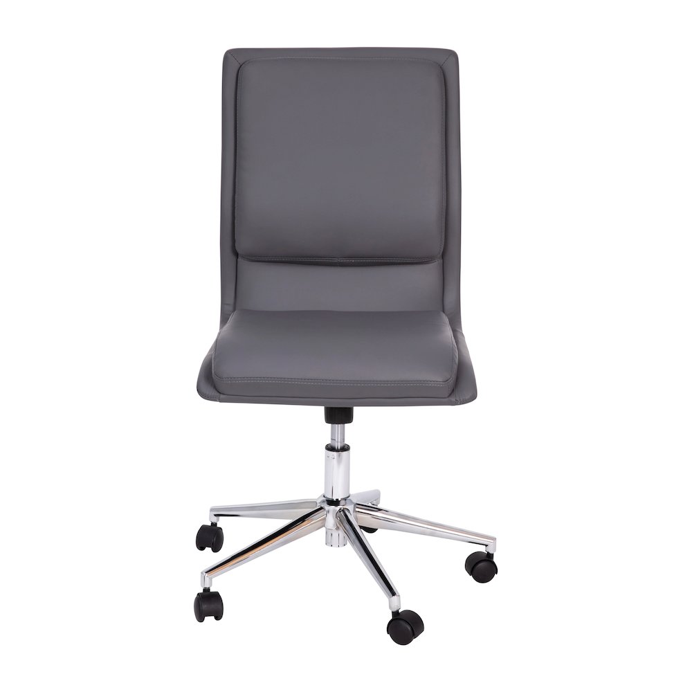 Mid-Back Armless Swivel Task Office Chair with and Adjustable Chrome Base, Gray. Picture 11