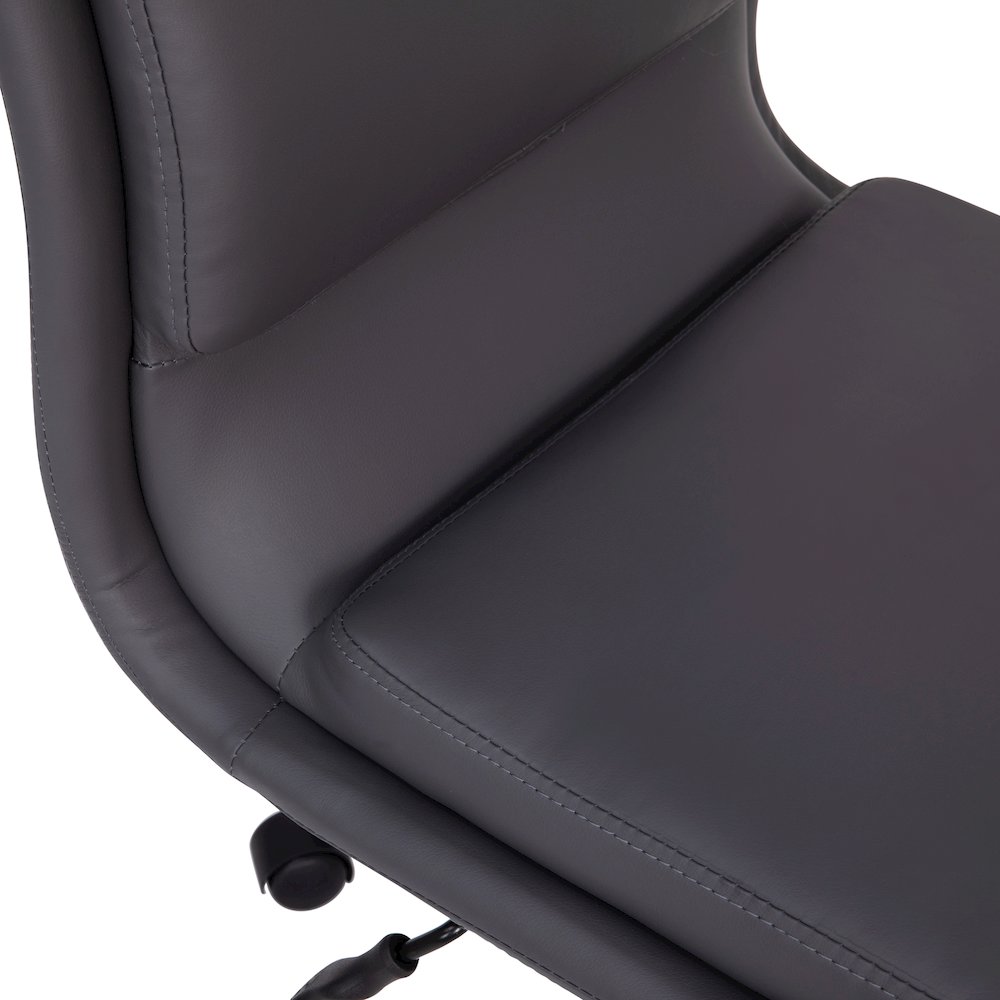 Mid-Back Armless Swivel Task Office Chair with and Adjustable Chrome Base, Gray. Picture 9