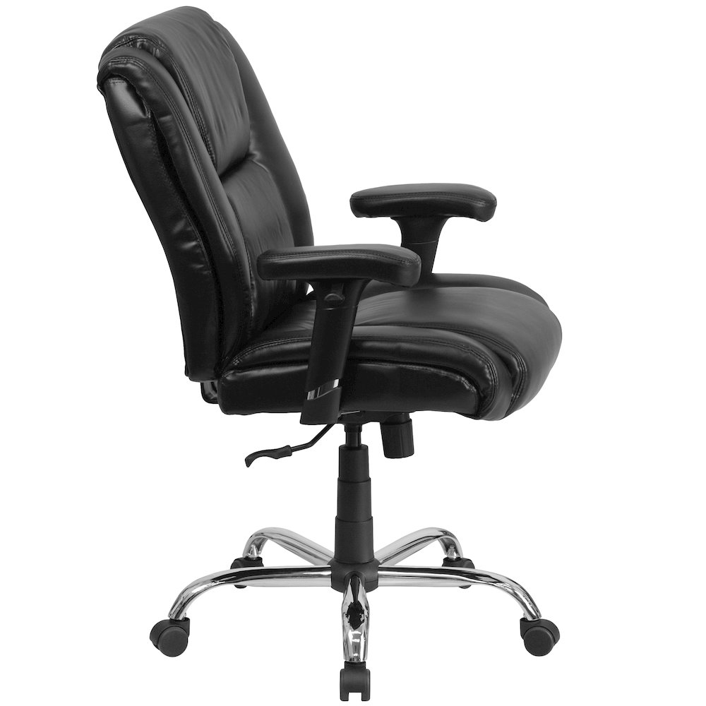 400 lb. Rated Black Task Office Chair with Chrome Base and Adjustable Arms. Picture 10
