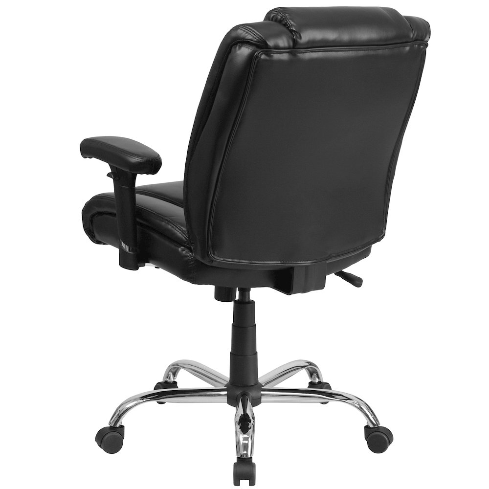 400 lb. Rated Black Task Office Chair with Chrome Base and Adjustable Arms. Picture 8